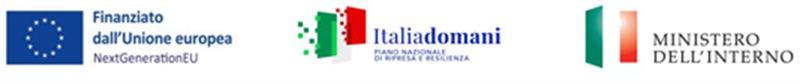 Logo: Finanziato dall'Unione europea  - NextGenerationEU, Italia domani, Ministero dell'interno