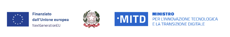 Logo: Finanziato dall'Unione europea - NextGenerationEU, Repubblica Italiana, Ministro per l'innovazione tecnologica e la transizione digitale